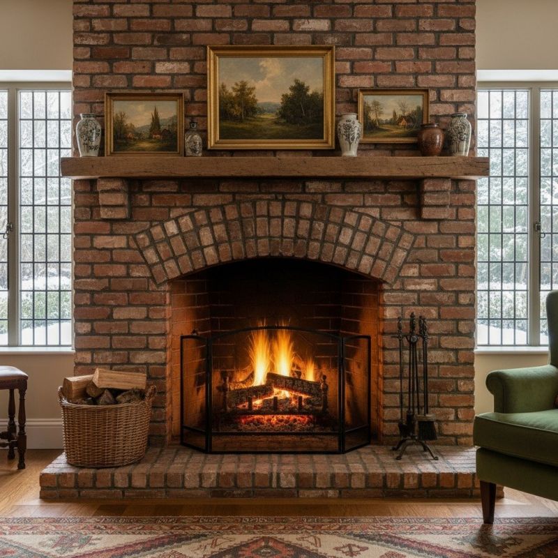 Brick Mantel Installation